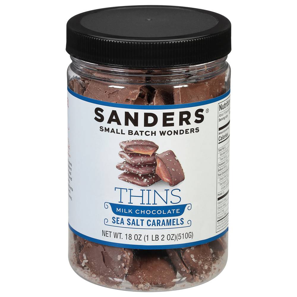 Sanders Thins Milk Chocolate, Sea Salt Caramels (18 oz)