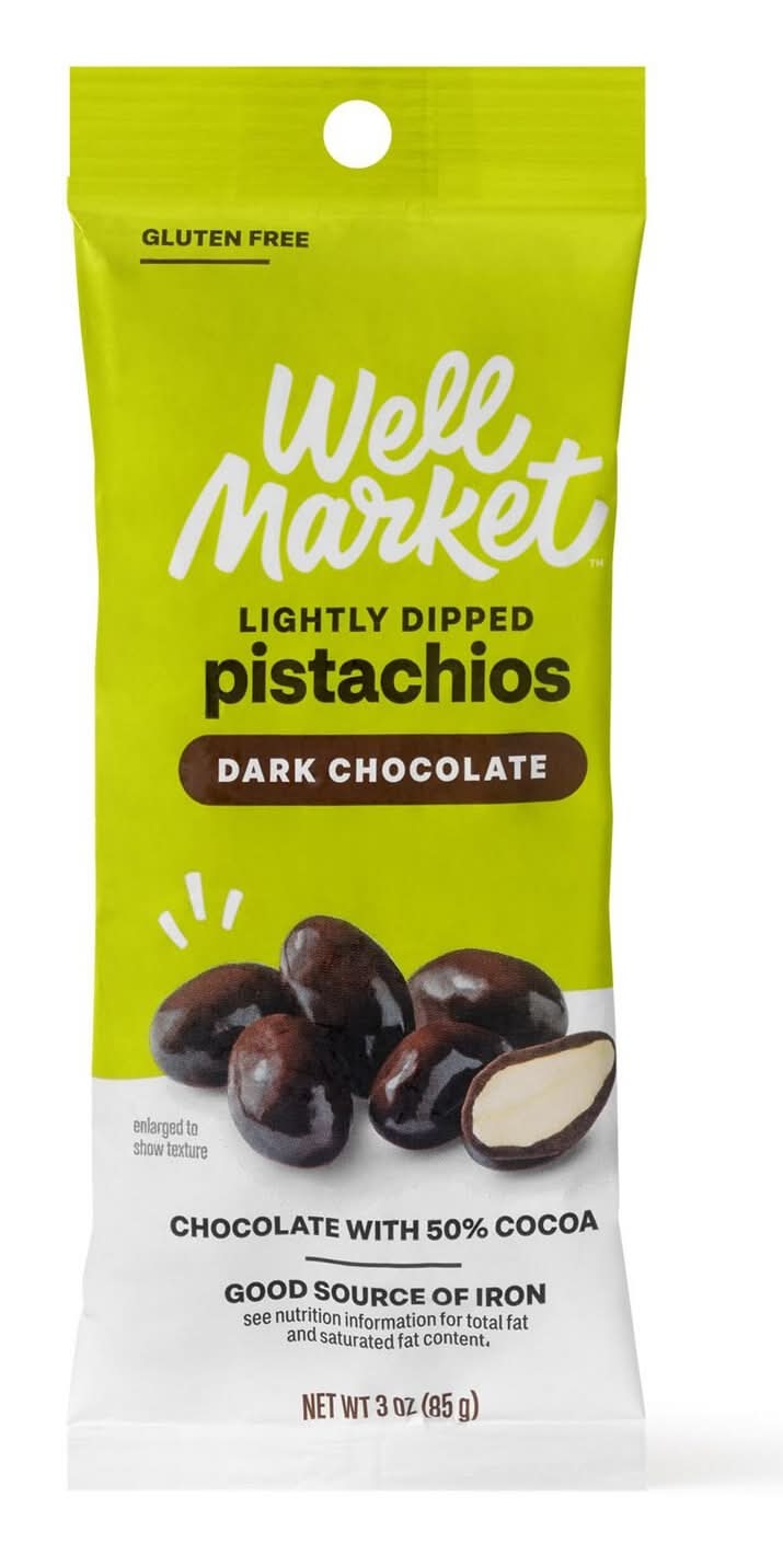 Well Market Thinly Dipped Dark Chocolate Pistachios (3 oz)