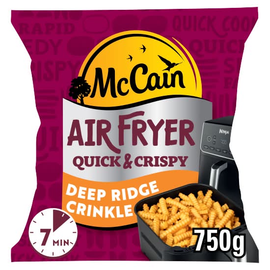 McCain Air Fryer Quick & Crispy Deep Ridge Crinkle Cut Fries (750g)