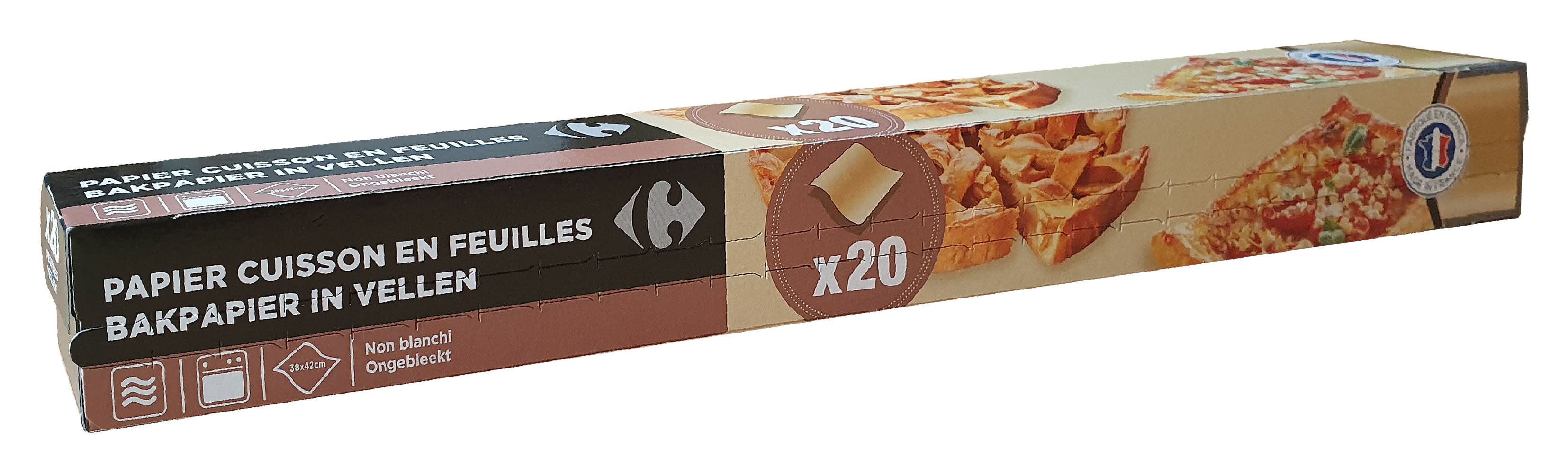 Carrefour - Papier cuisson brun en feuilles (20)