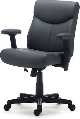 Staples Traymore Ergonomic Faux Leather Swivel Computer and Desk Chair (Gray)