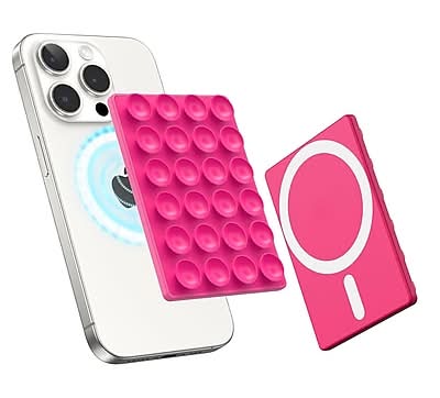 3D Luxe Magnetic Suction Phone Mount for Magsafe Case, Hot Pink (MAG-SUC-HPK)