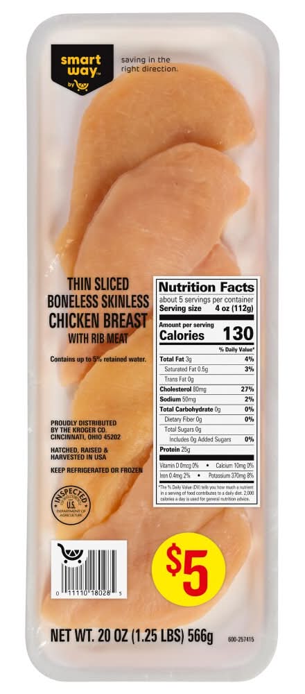 Smart Way™ Fresh Uncooked Thin Sliced Boneless Skinless Chicken Breasts