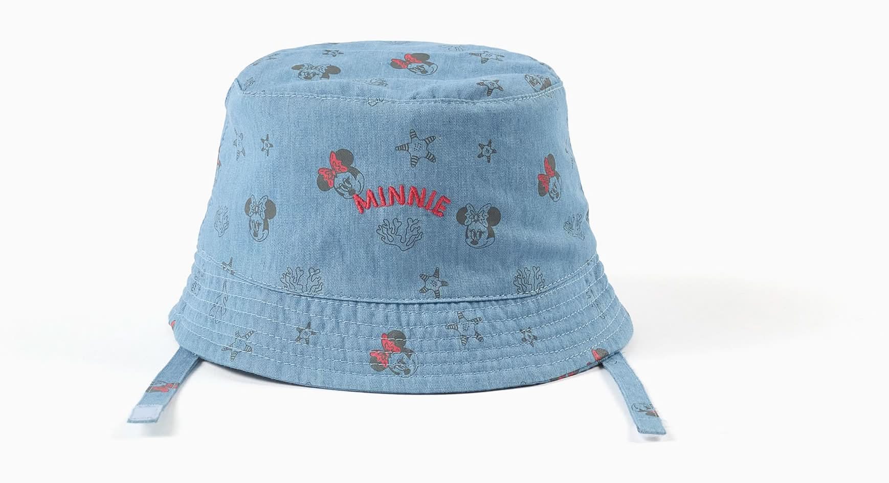 Chapéu De Ganga Com Motivo Da Minnie Para Bebé Menina, Azul (Azul - 12/18M)