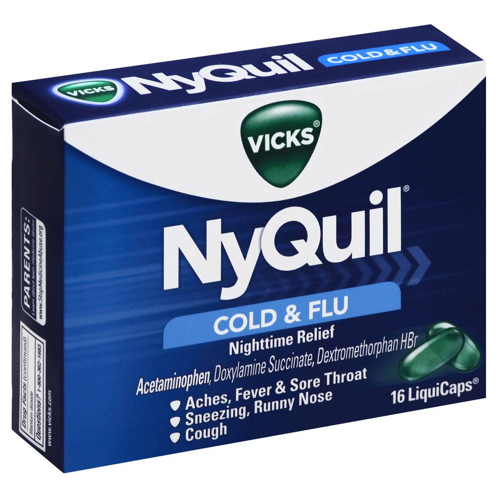 Vicks Nyquil Cough Cold & Flu Nighttime Relief (16 ct)