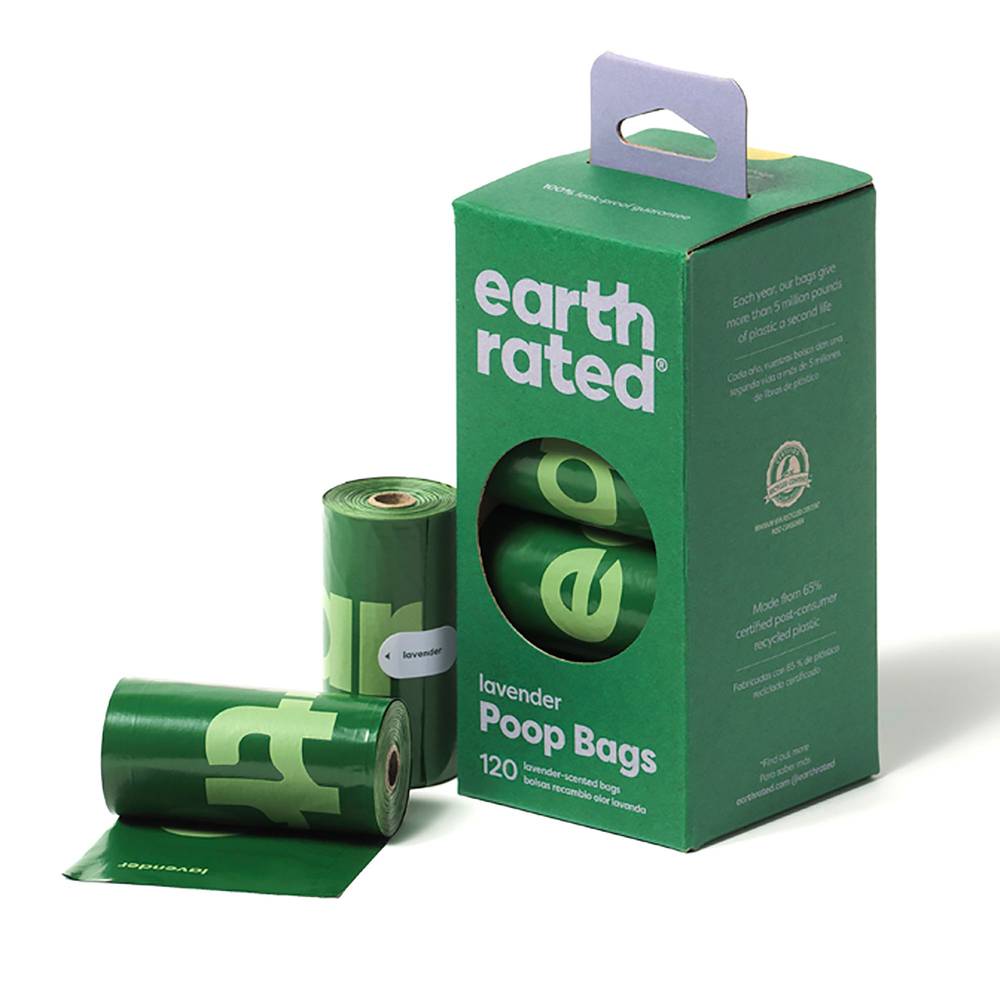 Earth Rated Dog Waste Pick Up Bags (120 ct) (Green/Lavender)