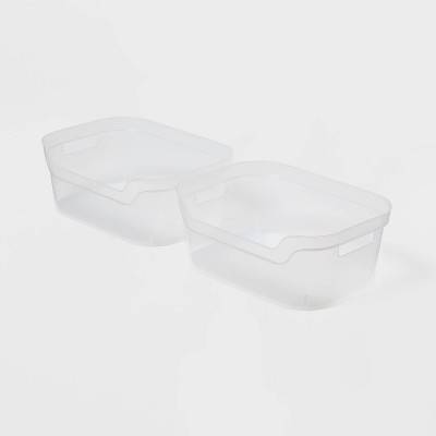 2pk Medium Open Front Storage Bins Clear - Brightroom™