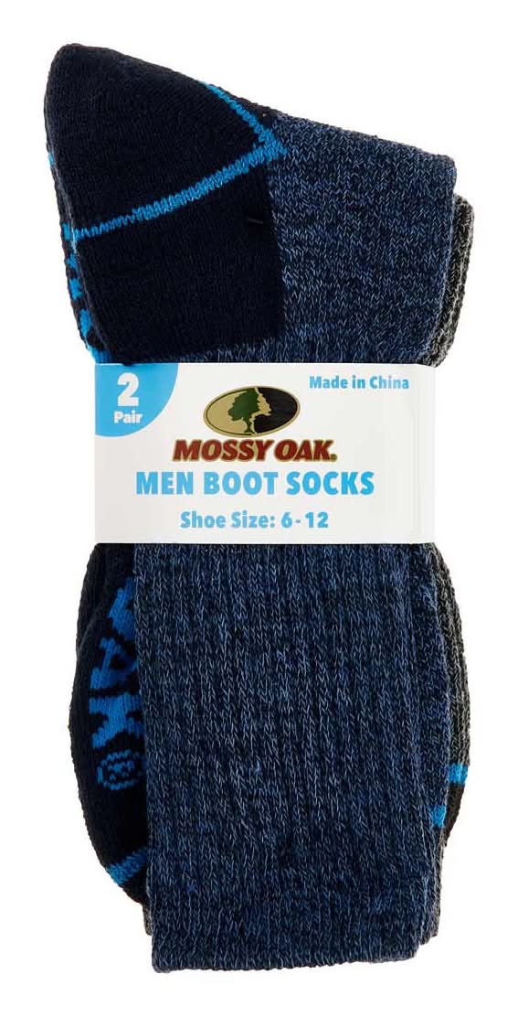 Mossy Oak Men Boot Socks 2 Pair Assorted