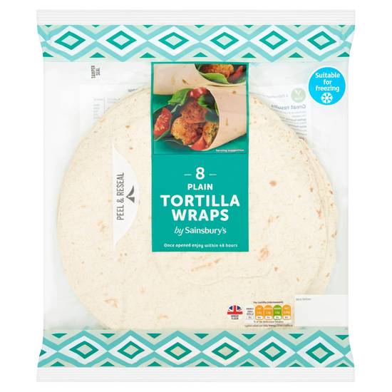 Sainsbury's Plain Tortilla Wraps x8 496g