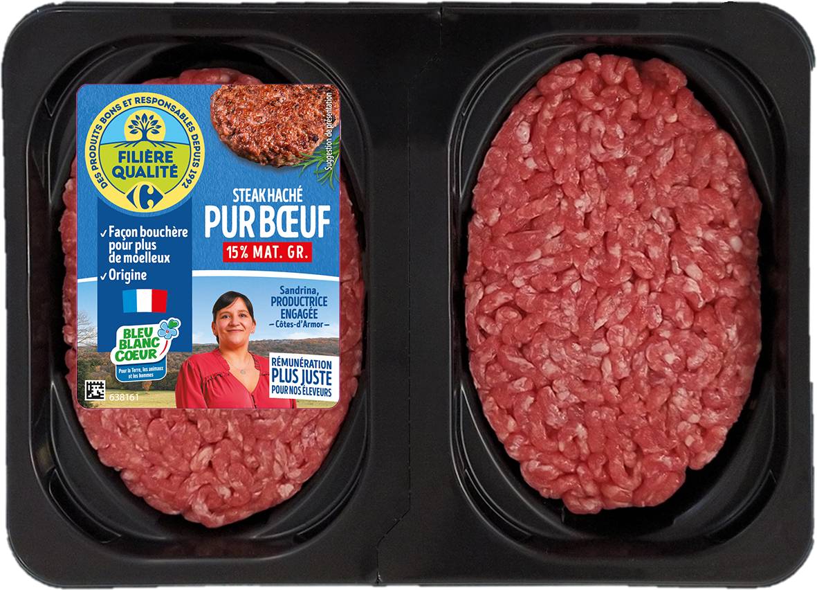 Filière Qualité Carrefour - Steak haché pur boeuf 15% m.g. (2)