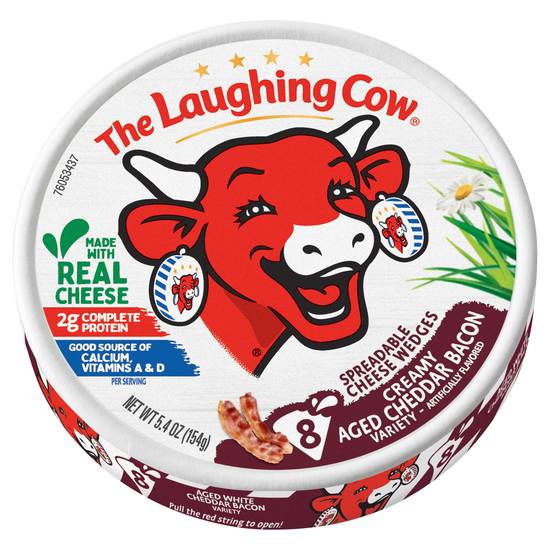 The Laughing Cow Creamy Spreadable Cheese Wedges (8 ct) (cheddar-bacon)