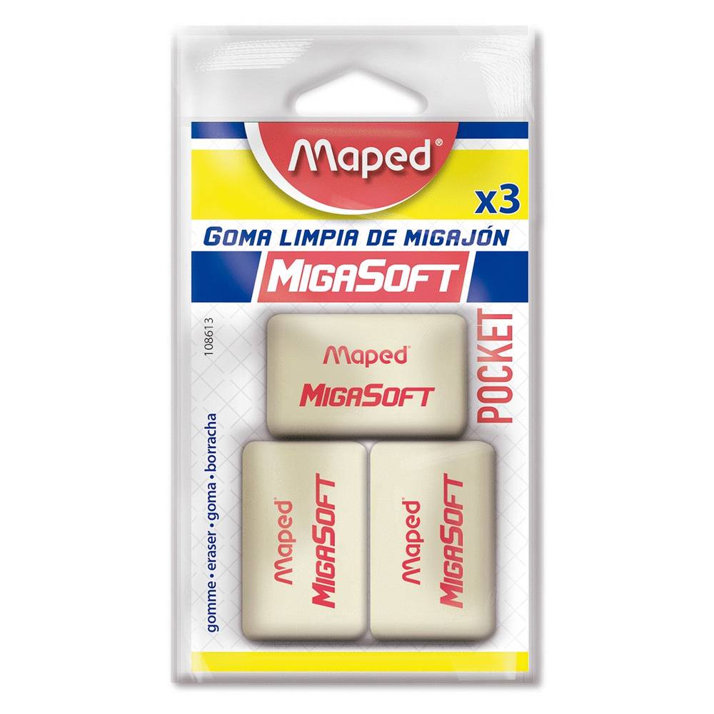 Maped goma blanca migasoft (3 piezas)