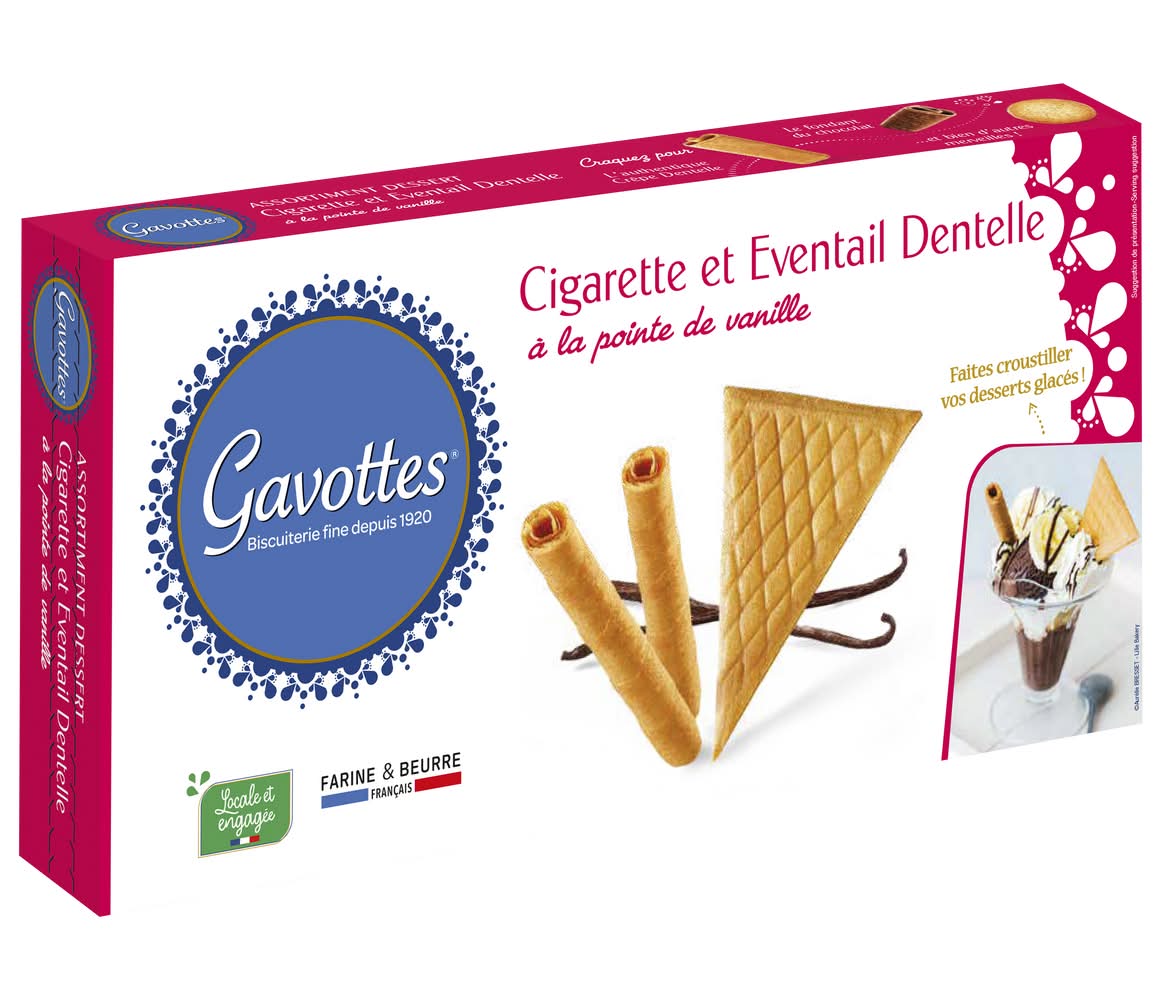 cigarette dentelle Wholesale Gavottes French Rolled Wafer Cookies in Tin Gavottes 220 Wafer Rolls Dentelle
