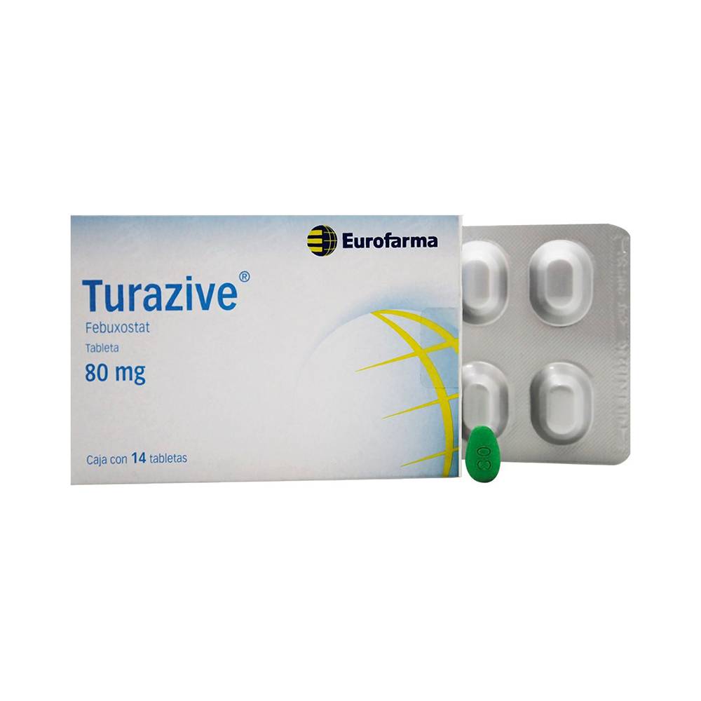Takeda turazive febuxostat tabletas 80 mg (14 piezas)