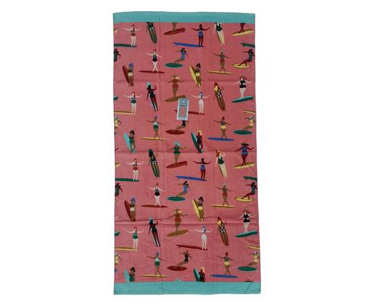 Cotidiana toalla playa surf rosa pv23 (75 x 150 cm)