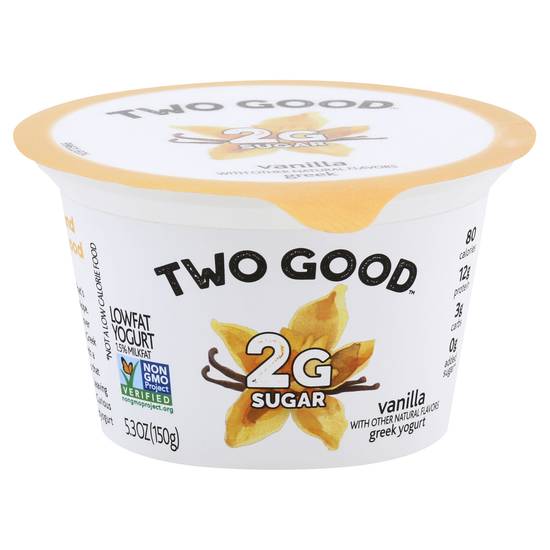Two Good Low Fat Vanilla Flavored Greek Yogurt