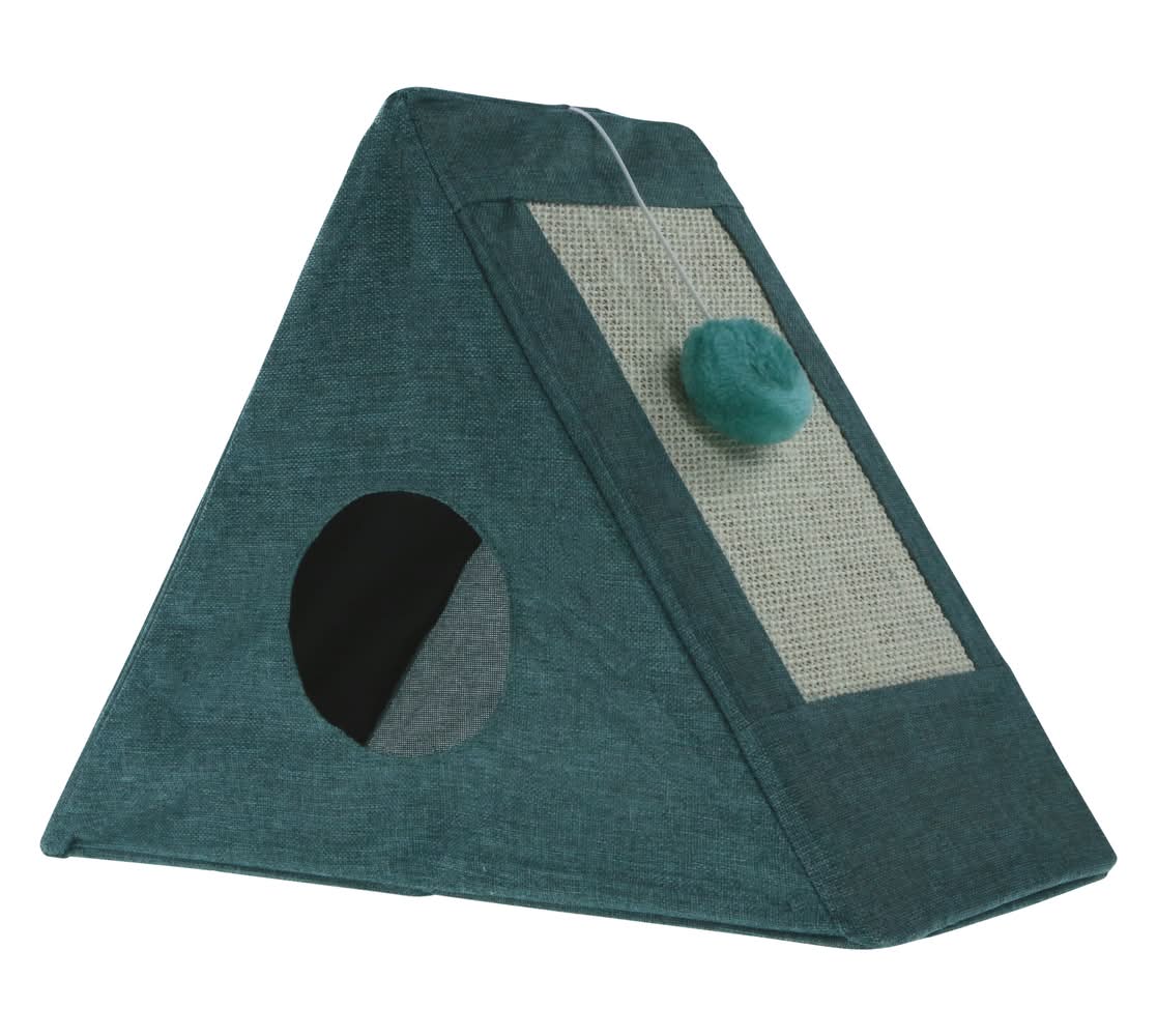 American Cat Club™ Folding Cat Cave w/ Scratch Pad 21in Blue