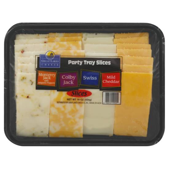 Great Lakes Party Tray Slices Monterey Colby Swiss & Cheddar (16 oz)