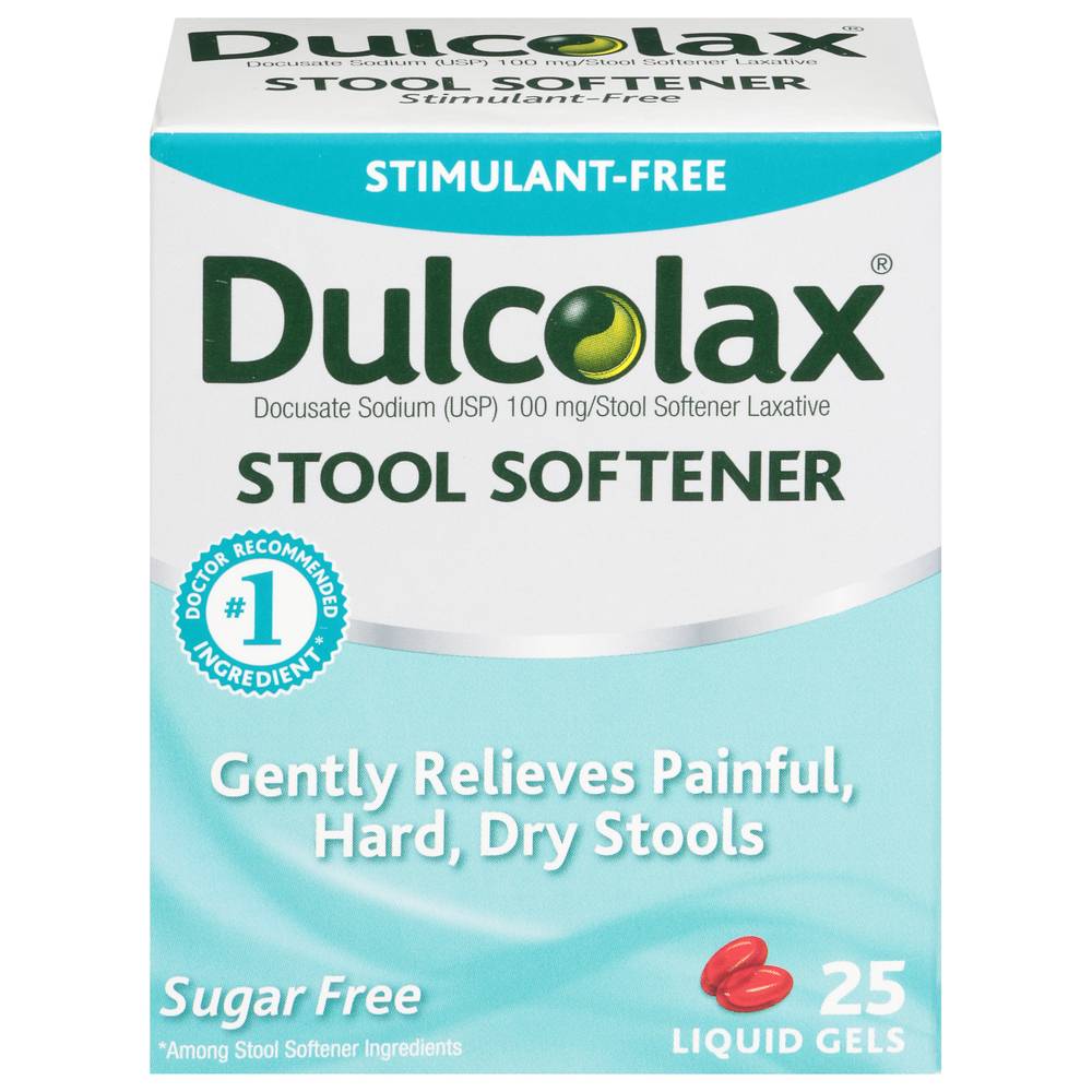 Dulcolax 100 Mg Stool Softener Laxative Liquid Gel Capsules (1.12 oz, 25 ct)