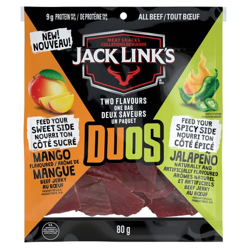 Jack link's jerky au bœuf duos tout bœuf - beef jerky duos all beef (mangue jalapeño)