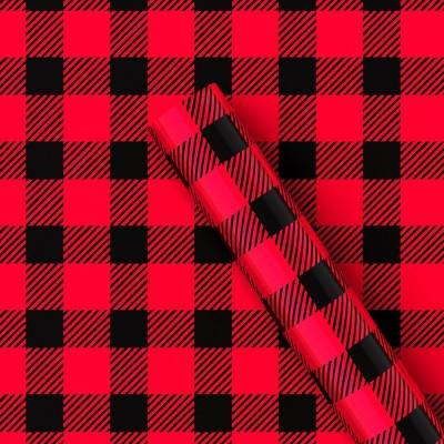 Wondershop Buffalo Check Christmas Gift Wrap, 50 sq ft-20ft Length, Red-Black