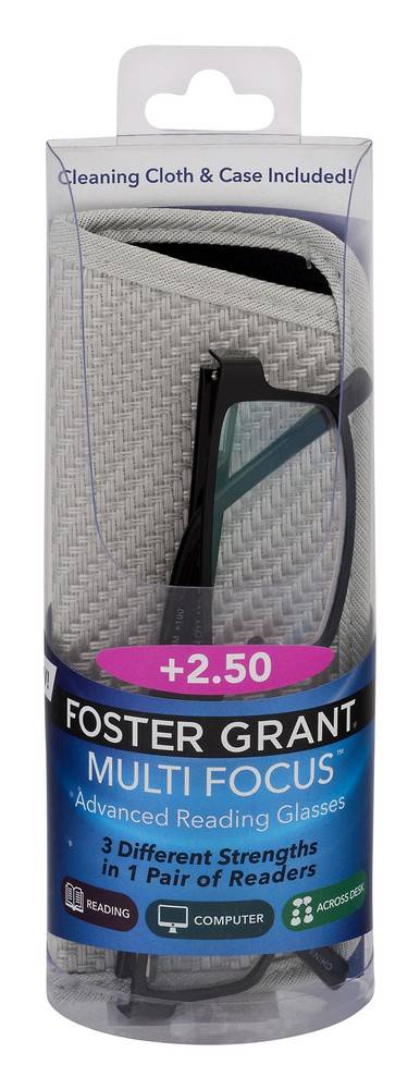 Foster Grant Multi Focus Reading Glasses +2.50 (1 ct)