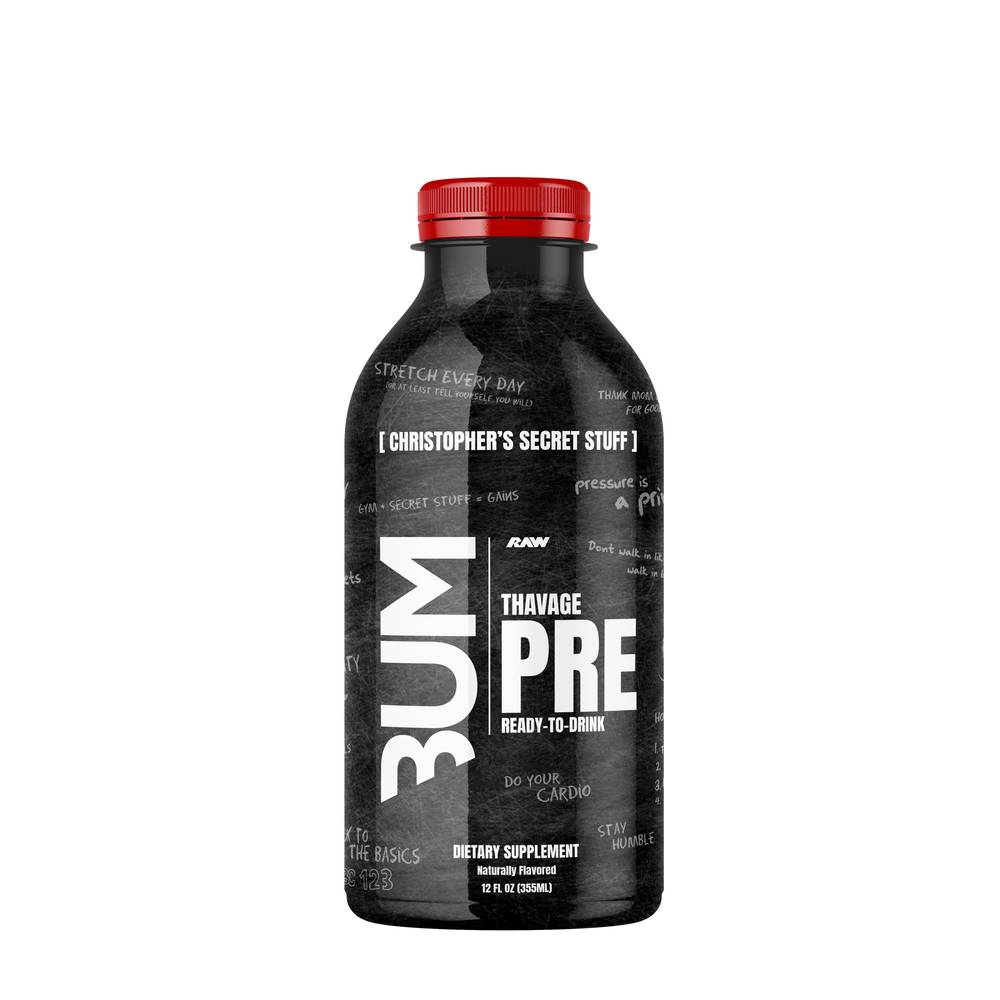 Thavage Preworkout RTD - Secret Stuff - 12 oz. (12 Bottles) (1 Unit(s))