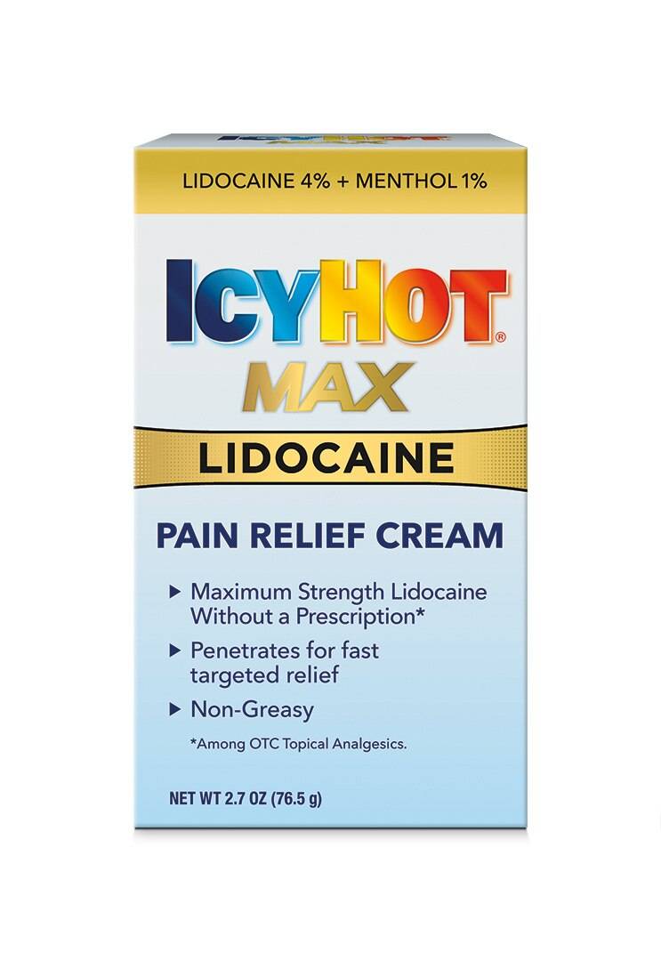 Icy Hot Max Lidocaine Pain Relief Cream, 2.7 Oz