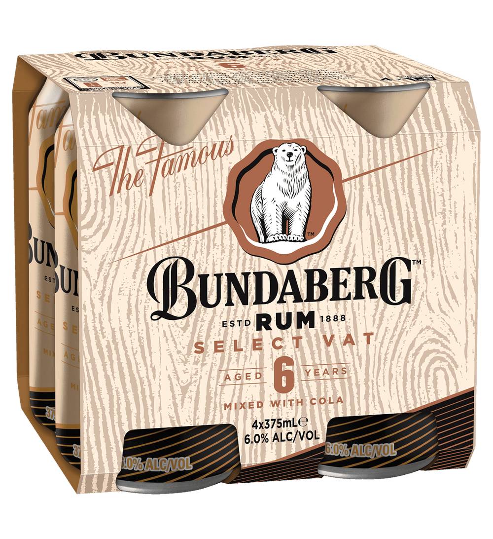 Bundaberg Select Vat & Cola 4X375Ml