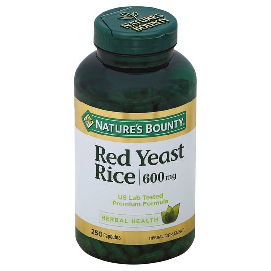 Nature's Bounty Red Yeast Rice 600 mg Dietary Supplement Capsules