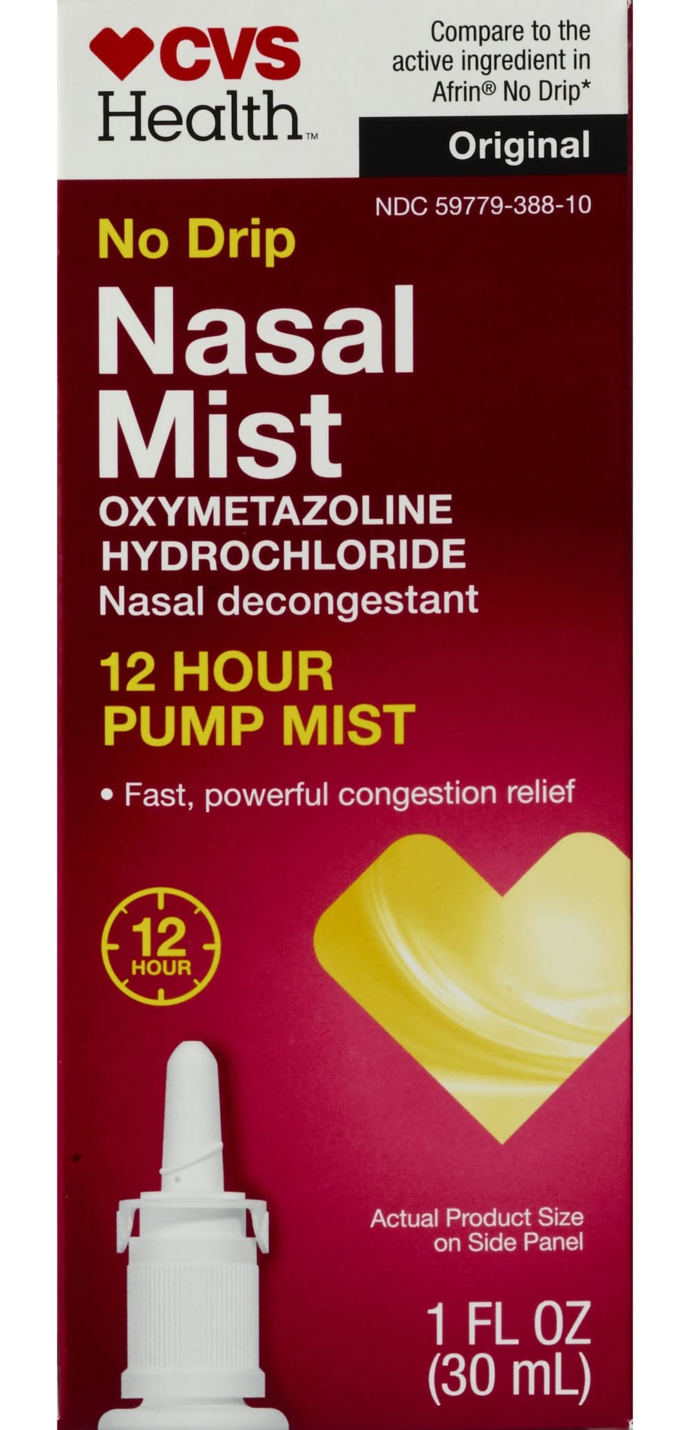 Cvs 12Hr No Drip Nasal Mist Oxymetazoline 0.05%, 1 Oz