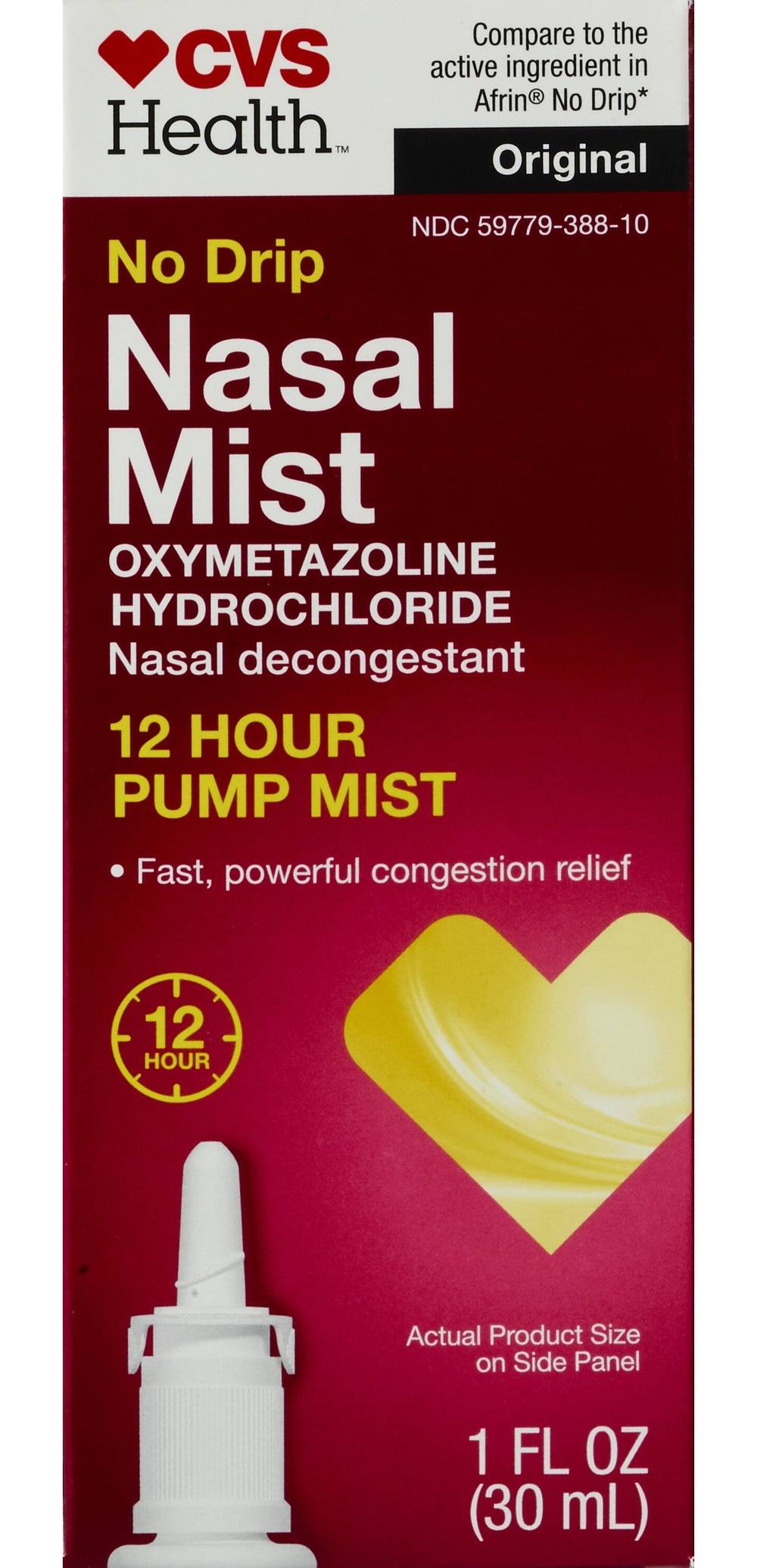 Cvs Health 12Hr No Drip Nasal Mist Oxymetazoline 0.05%, 1 Oz