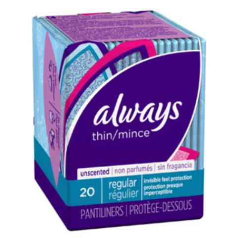 Always Panty liner Unscented 20 Count