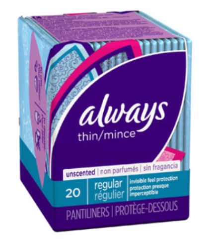 Always Panty liner Unscented 20 Count