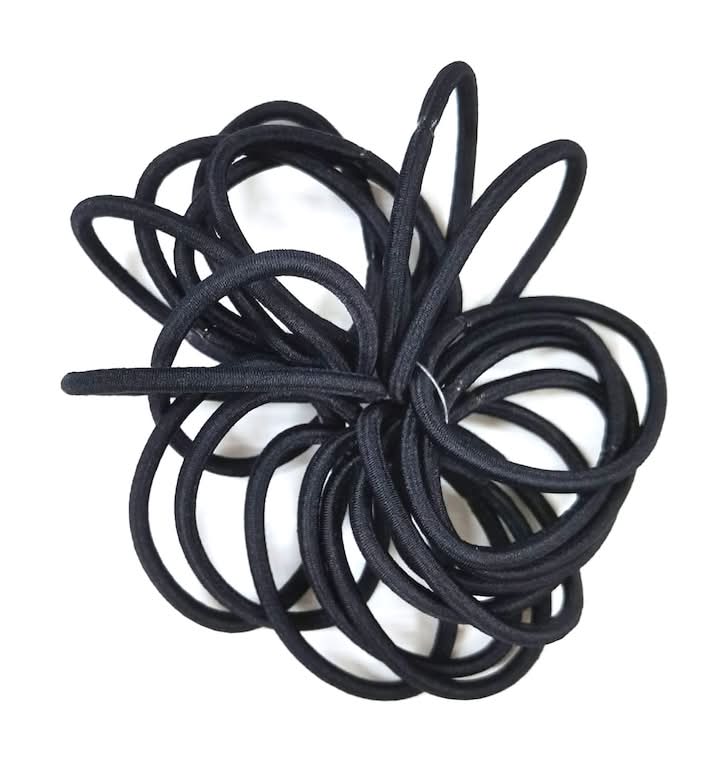 Elastic Ponytail Holders, Black (20 ct)