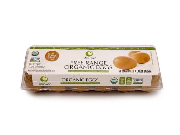 Green Way Free Range Organic Grade a Large Brown Eggs (12 ct)