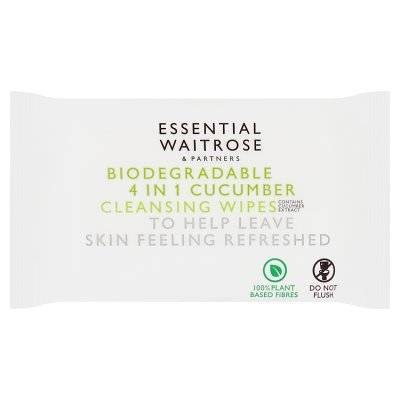 Essential 4 in 1 Cucumber Wipes (25 sheets)