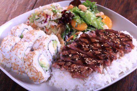 Steak and California Roll Combo Plate
