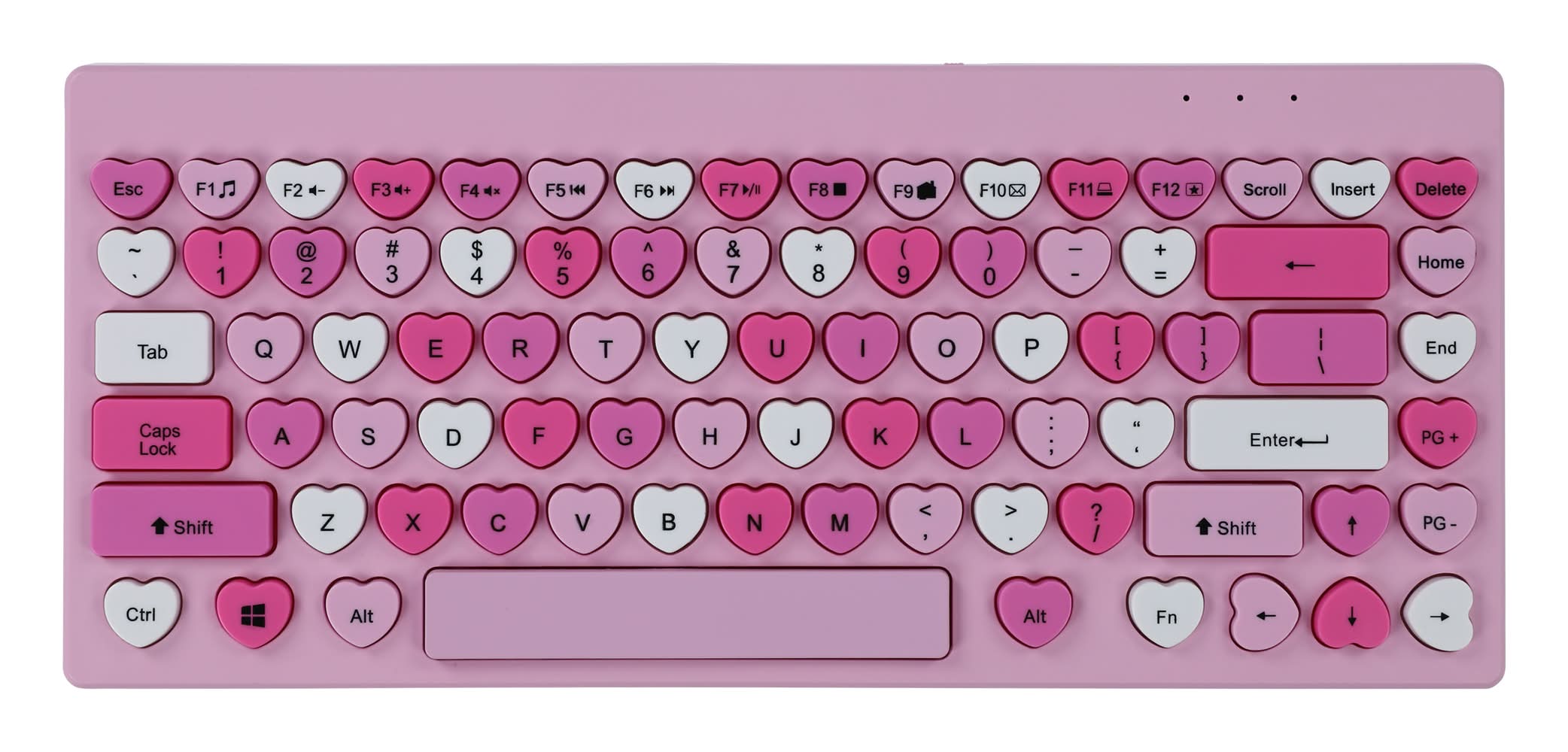 Wireless Shape Keyboard Pink Heart