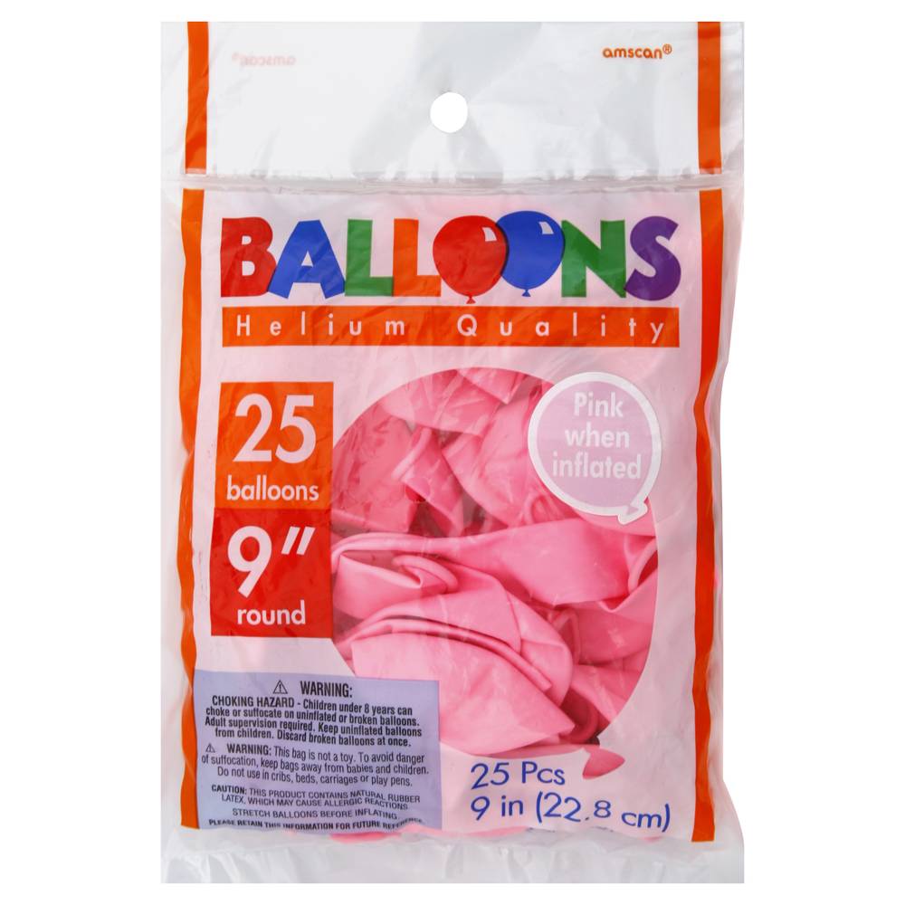 Amscan Uninflated Balloons, Pink (25 ct)