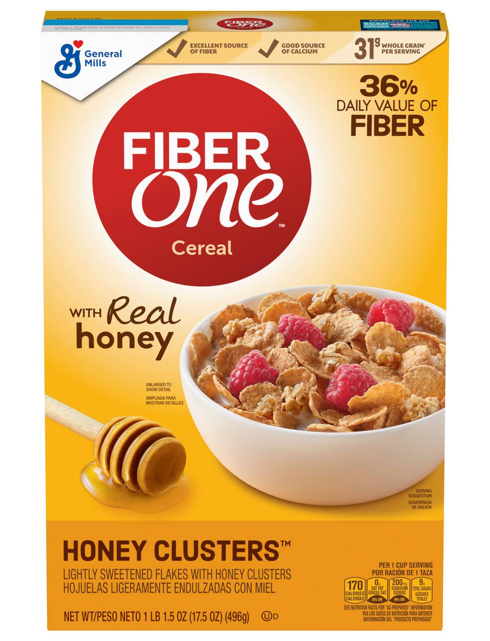 Fiber One Honey Clusters Whole Wheat Breakfast Cereal (17.5 oz)