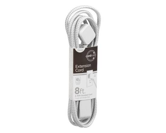 Cordinate · 8 ft White Braided Extension Cord (1 cord)