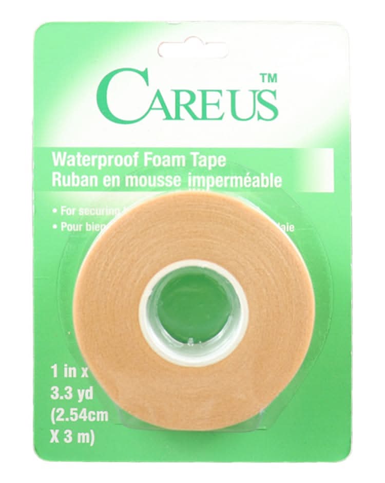 CareUS Waterproof Foam Tape, 1 in x 3.3 yd