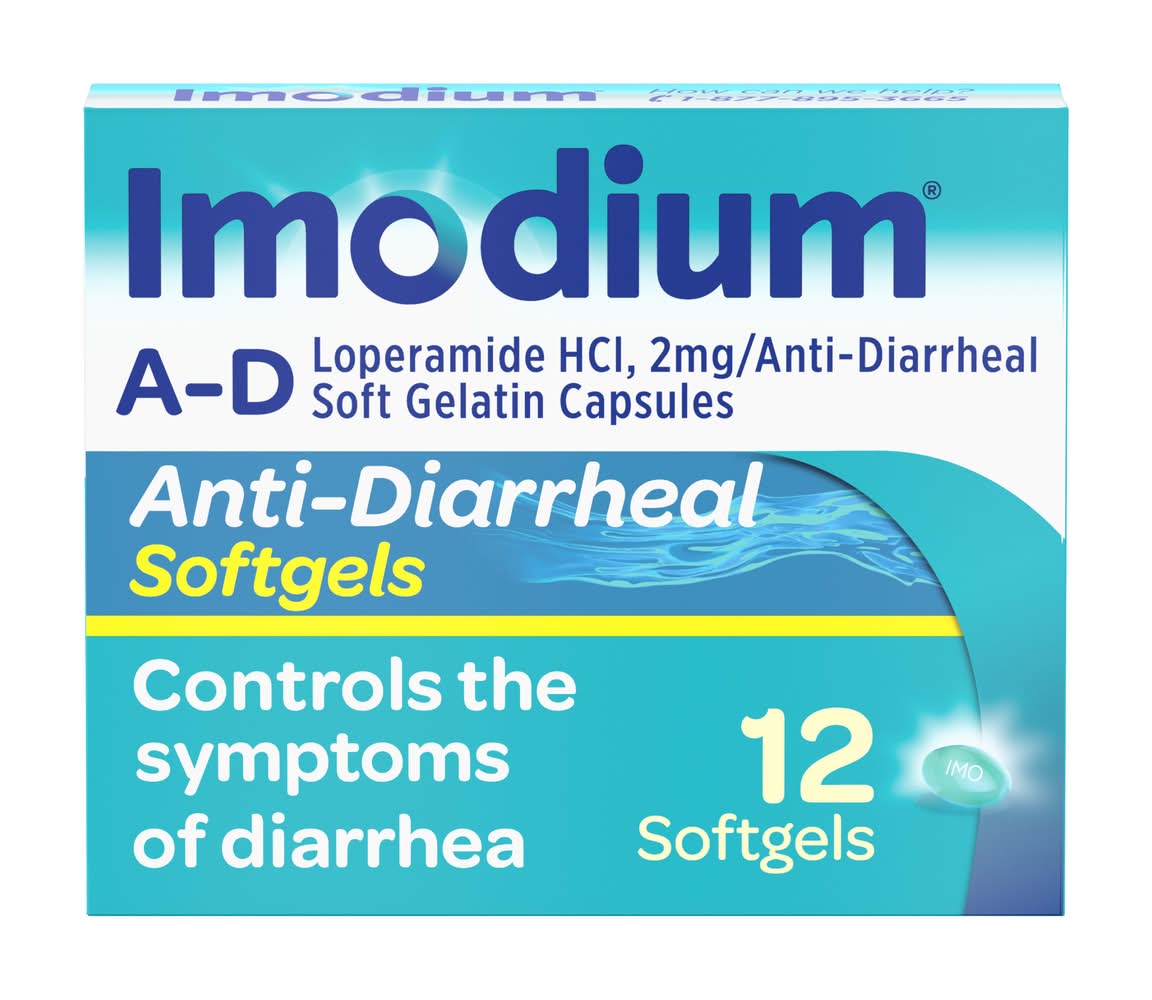 Imodium Anti-Diarrheal Medicine Softgels 2 mg (12 ct)