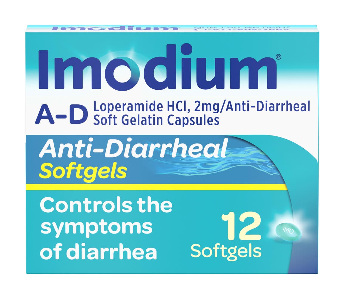 Imodium Anti-Diarrheal Medicine Softgels 2 mg (12 ct)