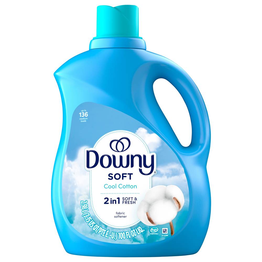 Downy 2 In 1 Soft & Fresh Liquid Fabric Softener, Cool Cotton (100 fl oz)