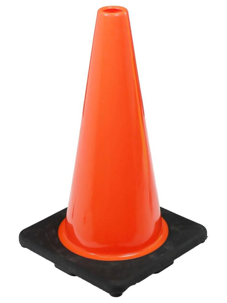 18 In. Orange Pvc Injection Molded Safety Cone With Orange Base