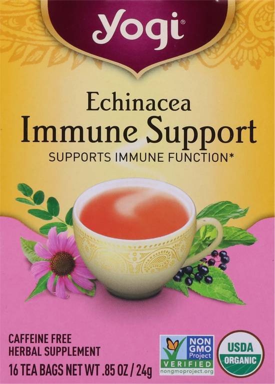Yogi Herbal Supplement Tea Bags (16ct, 24 g) (echinacea immune support)