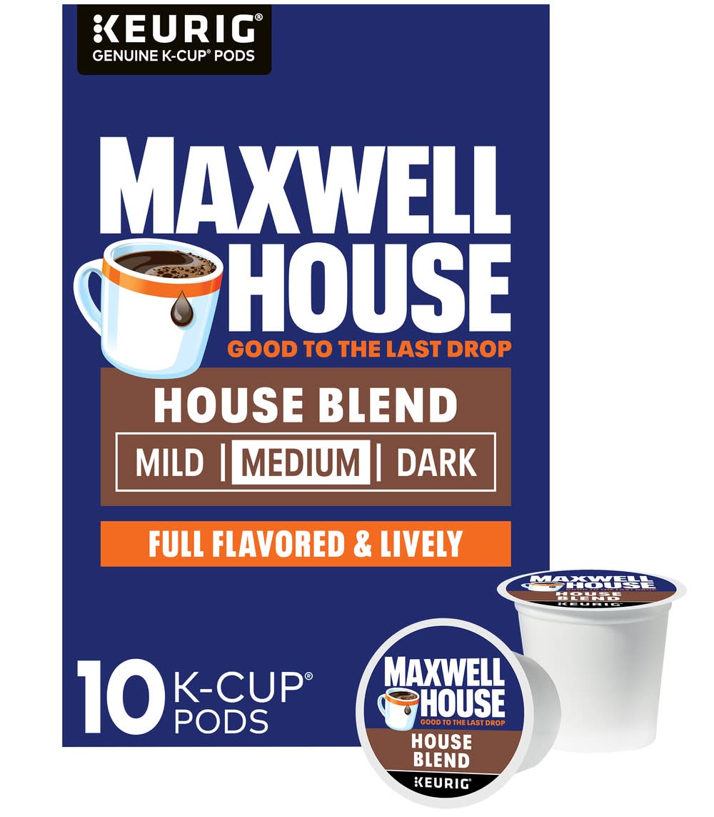 Maxwell House House Blend Medium Roast Coffee Pods (3.1 oz, 10 ct)