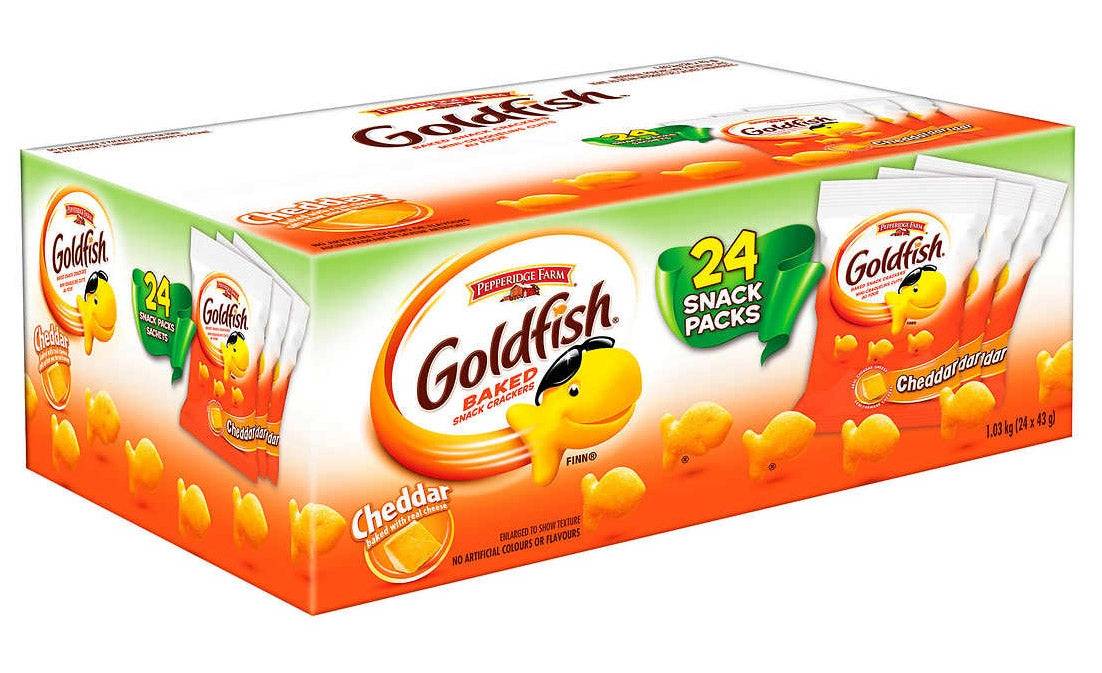 Goldfish - Mini-Craquelins Cuits Au Four, 24 × 43 G (1,5 Oz) / Goldfish Baked Snack Cheddar Crackers, 24 × 43 G (1.5 Oz.)